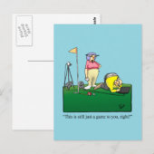 Hilarische Golf Humor Briefkaart (Voorkant / Achterkant)