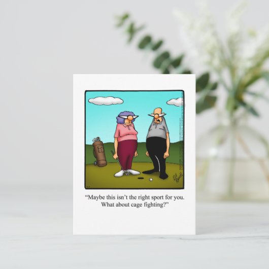 Hilarische Golf Humor Briefkaart (Staand voorkant)