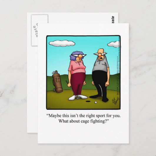 Hilarische Golf Humor Briefkaart (Voorkant / Achterkant)