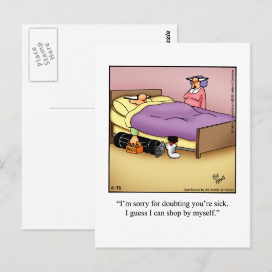 Hilarische Golf Humor Briefkaart (Voorkant / Achterkant)