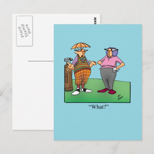 Hilarische Golf Humor Briefkaart (Voorkant / Achterkant)