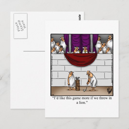 Hilarische Golf Humor Briefkaart (Voorkant / Achterkant)