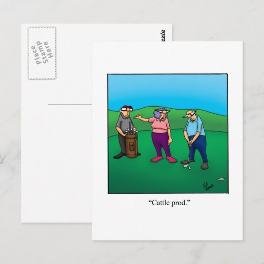 Hilarische Golf Humor Briefkaart (Voorkant / Achterkant)