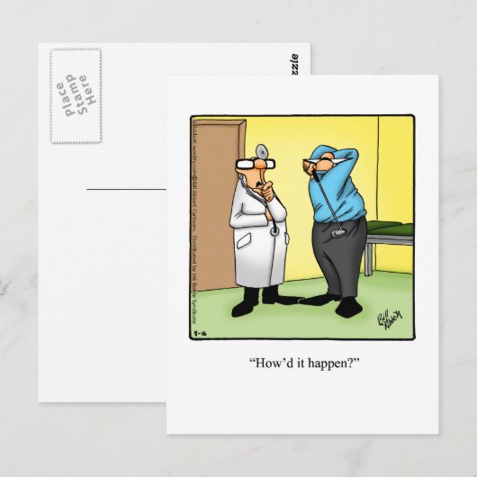 Hilarische Golf Humor Briefkaart (Voorkant / Achterkant)