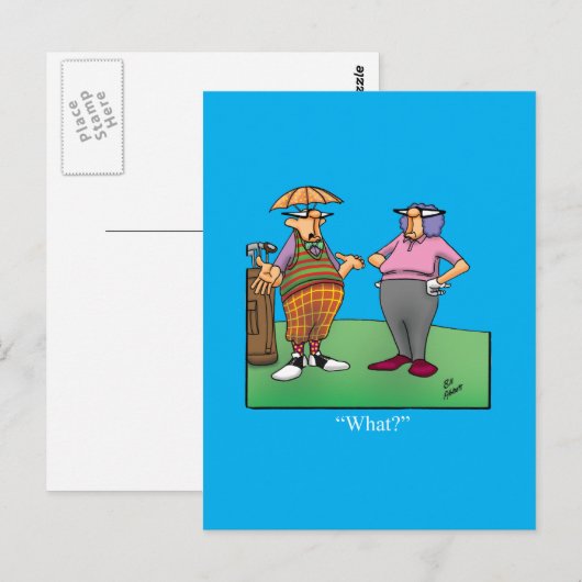 Hilarische Golf Humor Briefkaart (Voorkant / Achterkant)