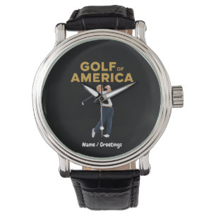Hilarische Grappige Golf van Amerika Meme Trump Pu Horloge