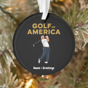 Hilarische Grappige Golf van Amerika Meme Trump Pu Ornament