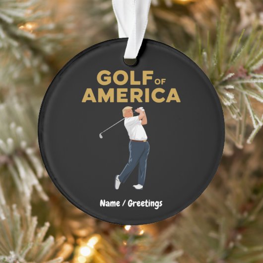 Hilarische Grappige Golf van Amerika Meme Trump Pu Ornament (Boom)