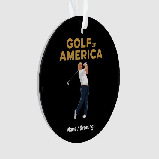 Hilarische Grappige Golf van Amerika Meme Trump Pu Ornament (voorkant)