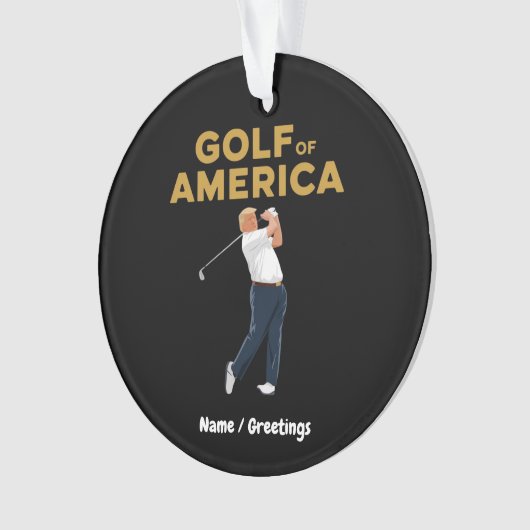 Hilarische Grappige Golf van Amerika Meme Trump Pu Ornament (voorkant)