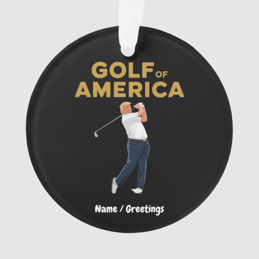 Hilarische Grappige Golf van Amerika Meme Trump Pu Ornament (voorkant)