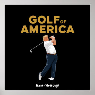 Hilarische Grappige Golf van Amerika Meme Trump Pu Poster