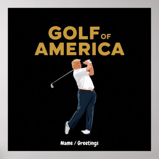 Hilarische Grappige Golf van Amerika Meme Trump Pu Poster (Voorkant)