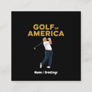 Hilarische Grappige Golf van Amerika Meme Trump Pu Vierkante Visitekaartje