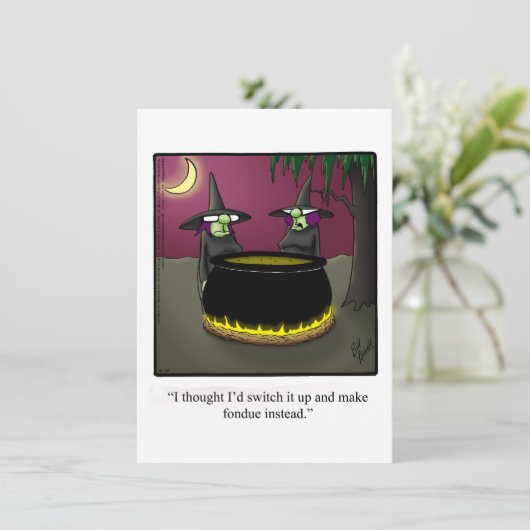 Hilarische Halloween Humor Party Uitnodigingen (Staand voorkant)