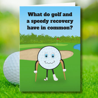Hilarische herstelkaart voor golfers na een blessu kaart