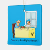 Hilarische Humor Kerst Keramisch Ornament (Links)
