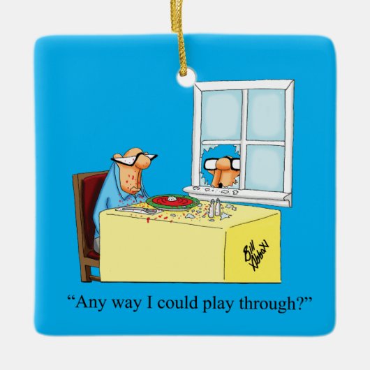 Hilarische Humor Kerst Keramisch Ornament (Voorkant)