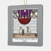 Hilarische Humor Kerst Keramisch Ornament (Links)