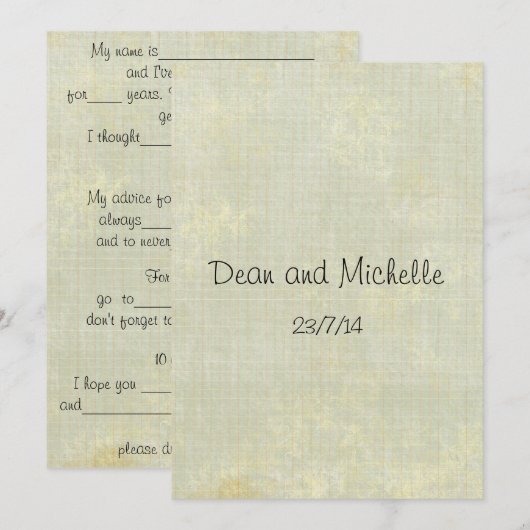 Hilarische Huwelijksadvies Commentaar Kaarten (Voorkant / Achterkant)