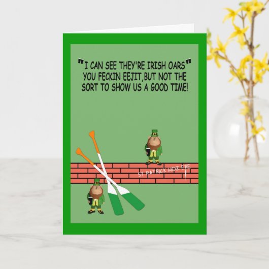 Hilarische Ierse verjaardag Kaart (Gele Bloem)