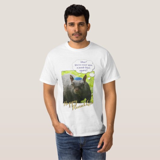 Hilarische Joodse Zwarte Eekhoorn Dragen Yarmulke T-shirt (Voorkant volledig)