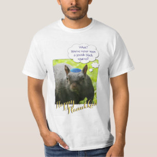 Hilarische Joodse Zwarte Eekhoorn Dragen Yarmulke T-shirt