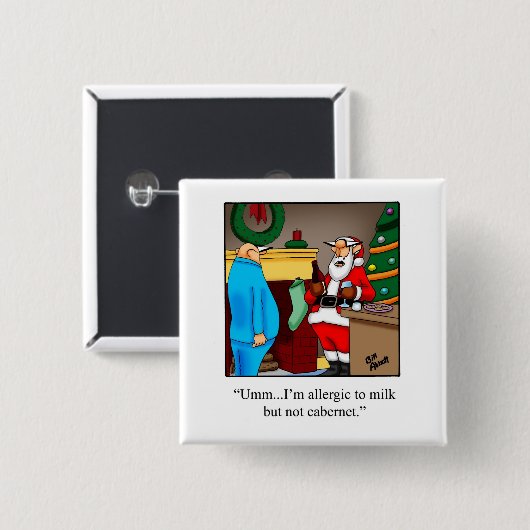 Hilarische Kerstman Humor Button (Voorkant /achterkant)