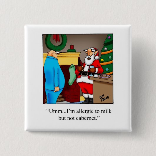 Hilarische Kerstman Humor Button (Voorkant)