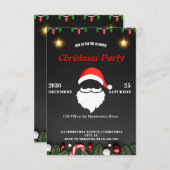 Hilarische Kerstman Uitnodiging Feestelijk & Fun (Voorkant / Achterkant)