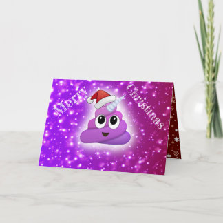 Hilarische Kerstpoep Eenhoorn Santa Emoji Feestdagen Kaart