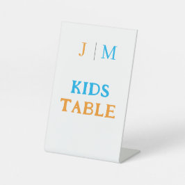 Hilarische kinder tafel bruiloft reclamebord met voetstuk
