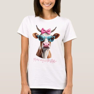 Hilarische koe woordspeling t-shirt