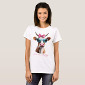 Hilarische koe woordspeling t-shirt (Voorkant volledig)