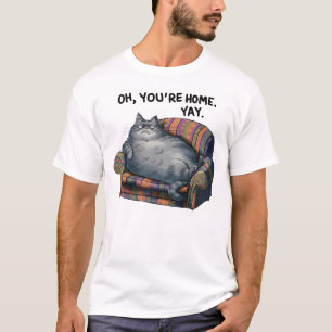 Hilarische luie kat t-shirt