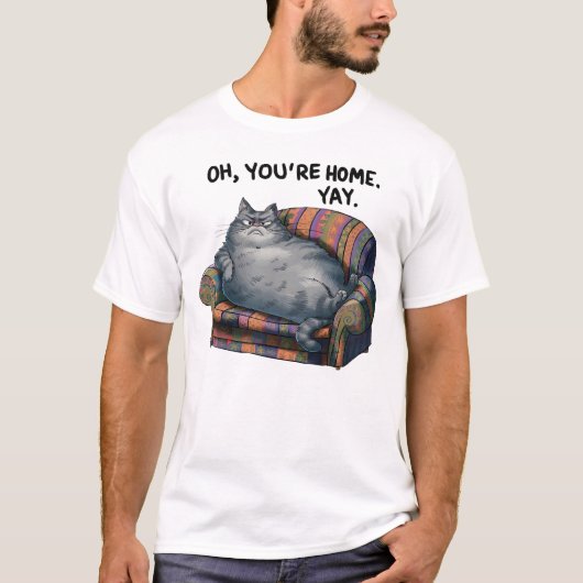 Hilarische luie kat t-shirt (Voorkant)
