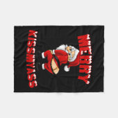 Hilarische Merry Kissmy Kerstman Fleece Deken (Voorkant (Horizontaal))