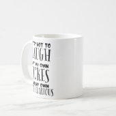 Hilarische Mok: Waarschuwing, kan oncontroleerbare Koffiemok (Voorkant links)