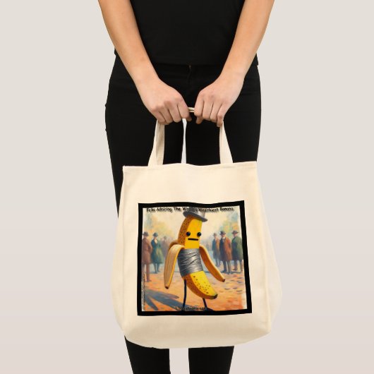Hilarische Rick London "Duct-Taped Banana" Comic Tote Bag (Voorkant (product))