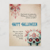 Hilarische roze blauwe suiker schedel grappig Hall Briefkaart (Voorkant)