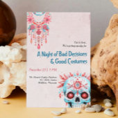 Hilarische roze blauwe suiker schedel grappig Hall Kaart