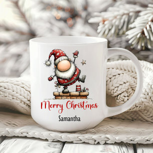 Hilarische Santa Mok met de Hand Getekend