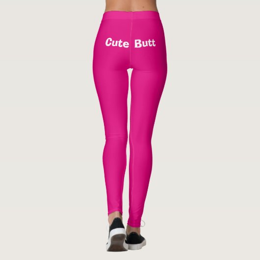 Hilarische Schattigee Butt Roze Wit 4Faye Leggings (Achterkant)