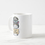 Hilarische Schattigee Tuxedo Kitty Cat Koffiemok (Voorkant links)