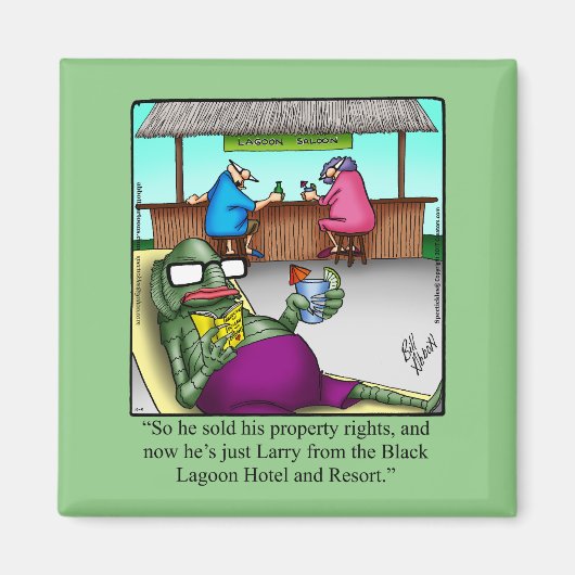 Hilarische schepsel zwarte lagune magneet (Voorkant)