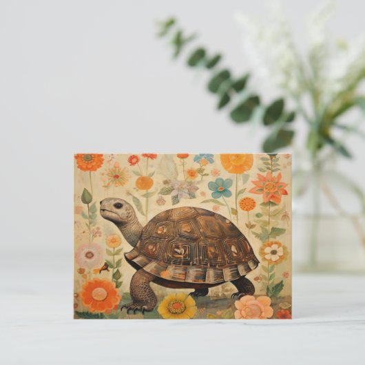 Hilarische schildpad briefkaart (Staand voorkant)