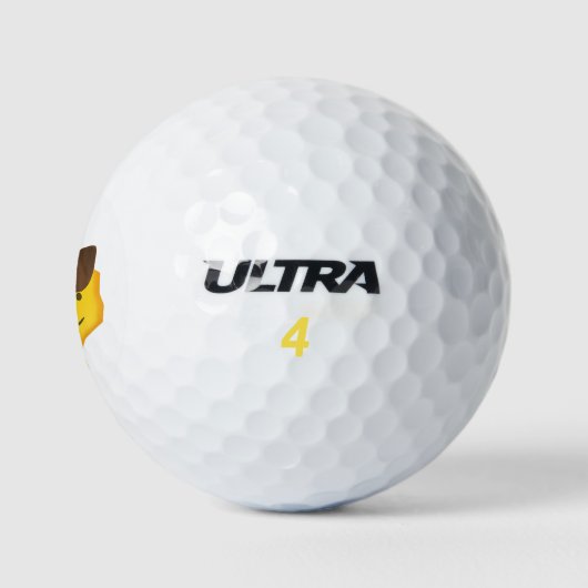 Hilarische Texas Cowboy Emoji Gift Golfballen (Logo)