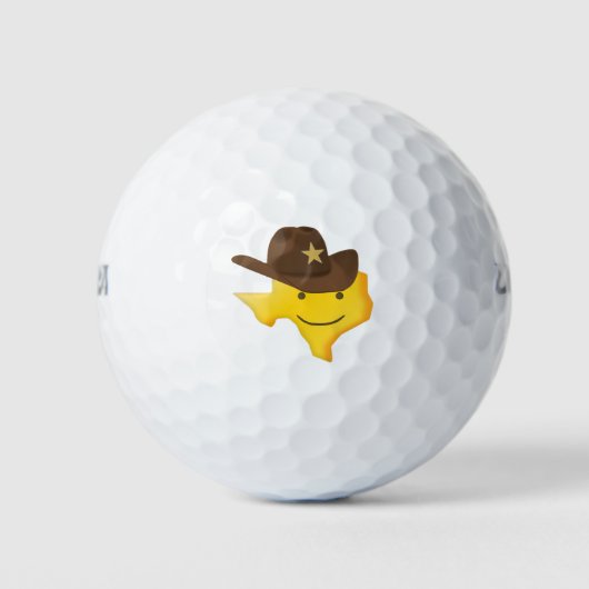 Hilarische Texas Cowboy Emoji Gift Golfballen (Voorkant)