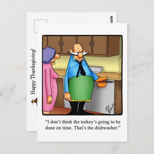Hilarische Thanksgiving Humor Briefkaart (Voorkant / Achterkant)