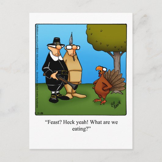 Hilarische Thanksgiving Humor Briefkaart (Voorkant)